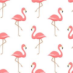  Pink flamingos seamless pattern