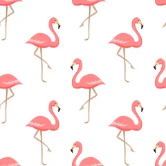 Wall murals Flamingo  Pink flamingos seamless pattern