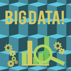 Conceptual hand writing showing Big Data. Concept meaning Large amount of information that needs to be analyzed by computers