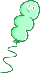 Funny and cute tall rounded balloon with smiling face