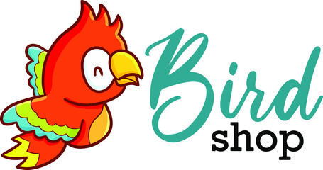 Cute and funny logo for bird store or company