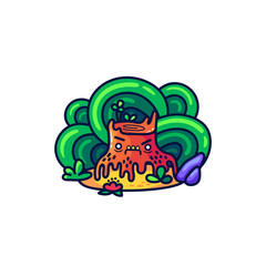 Cute stump in doodle style.