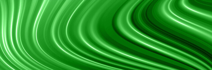 Abstract green panoramic background with lines.