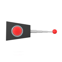 3D Rendering of gadget with button and antenna