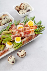 Asparagus with bacon.