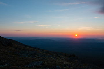 magnificent sunset in the mountains