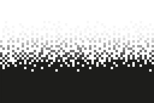 Pixel Grey Gradient Seamless Pattern. Pixel abstract mosaic background, Vector illustration for website, card, poster.