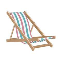 Vector image of a beach chair. Vector image on white background.