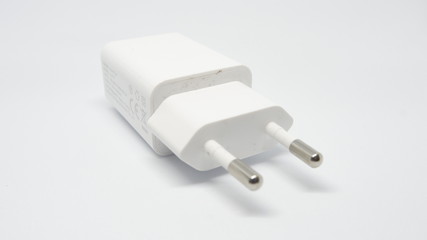 Type C Smartphone charger in a plain white background