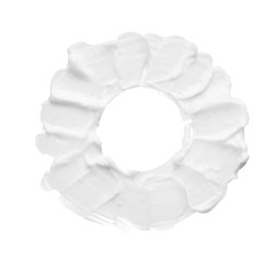 Smears and texture of face cream or white acrylic paint