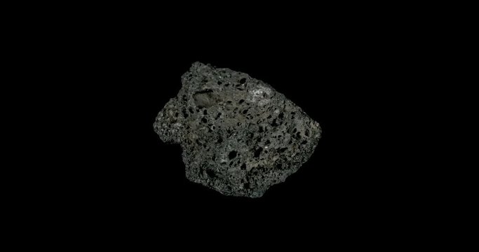 Grey Cinder Lapilli from Fuji Turning on Black