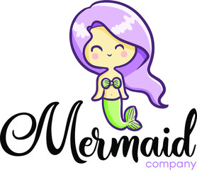 Cute and funny logo for mermaid company