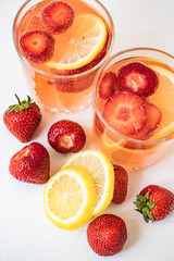 Tropical ice juice. Fruit orange drink. Fresh drink.