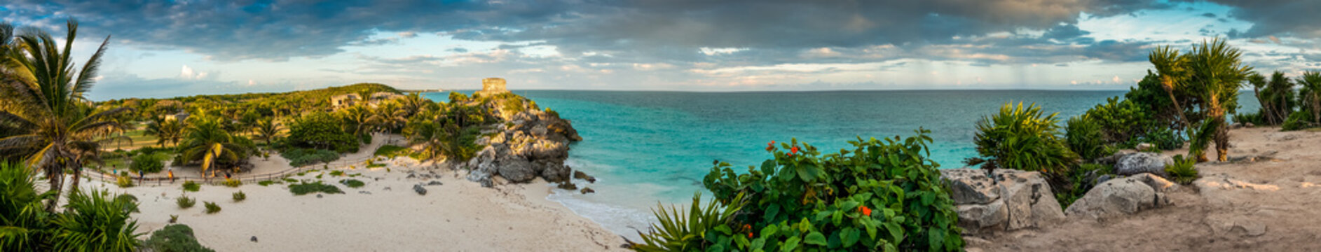 Archaeological site Tulum in Yucatan peninsula by the Caribbean Sea in Mexico