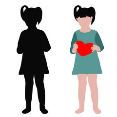  flat style and girl silhouette