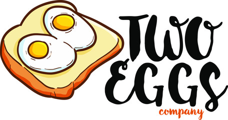 Cute and funny logo for Two Eggs store or company