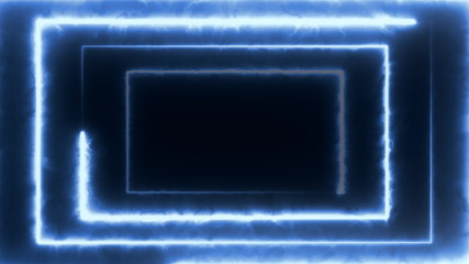 Neon bakcground flying through edless glowing rotating neon rectangle creating a tunnel, blue red pink violet spectrum, fluorescent 3d rendering infinity light, modern colorful lighting, 4k