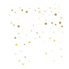 Gold stars. Confetti celebration