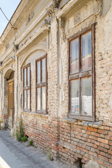 Fototapeta na wymiar The windows of the old houses in Sremski Karlovci, Serbia