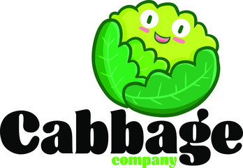 Cute and funny logo for cabbage store or company