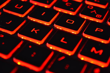 clavier d'ordinateur, clavier azerty, r&eacute;tro-&eacute;clairage du clavier, clavier rouge et noir