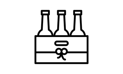 Pack of beer bottles icon for beverage and packaging concepts