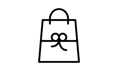 Shopping bag with gift box icon for retail and gift concepts