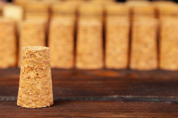 Close up of group of wine corks