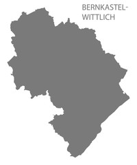 Bernkastel-Wittlich grey county map of Rhineland-Palatinate DE
