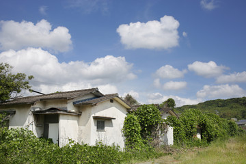 住人が去り放置されたままのアパートや住宅や一軒家