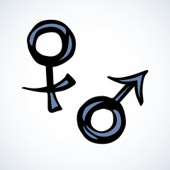 Male and female symbol. Vector drawing