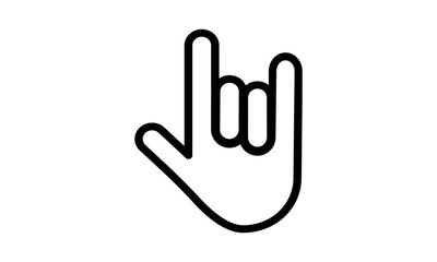 Rock and roll hand vector icon for music and pop culture concepts