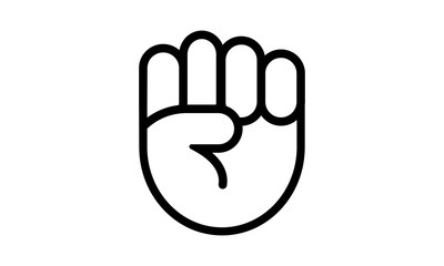 Raised fist hand gesture icon for activism and solidarity