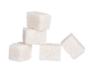 Cubes of sugar isolated on white background