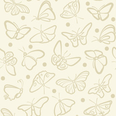 Seamless pattern of butterflies.