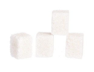 Cubes of sugar isolated on white background