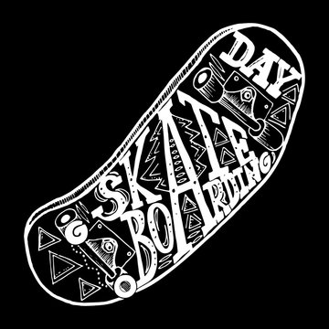 Go Skateboarding Day. The concept of a sports holiday. Lettering