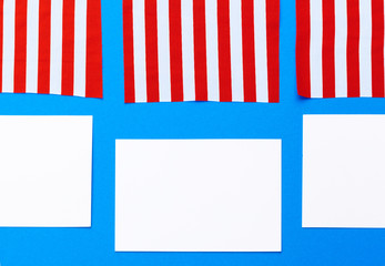 Obraz premium Blank business card with american flag