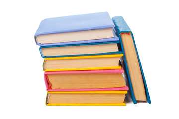 pile of books isolated on white background