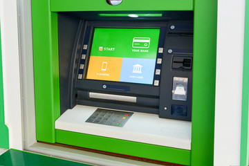 ATM cash machine with modern user interface.