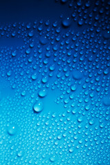 Water Drops. Bubbles close-up. The texture of gel cream. Oxygen bubbles in clear blue water, close-up. Mineral water. Water enriched with oxygen.
