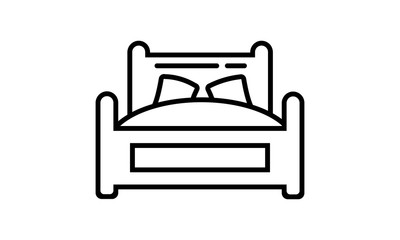 Bed icon for home interior and comfort