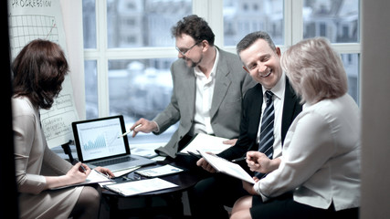 business team working on a new business project.