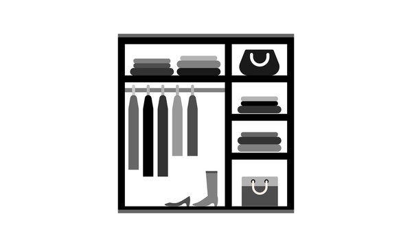 Almirah icon in glyph style for furniture and storage concepts