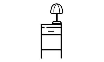 night stand icon from interior furniture collection for mobile concept and web apps icon. white outline, thin line night stand icon for website design and mobile, app development