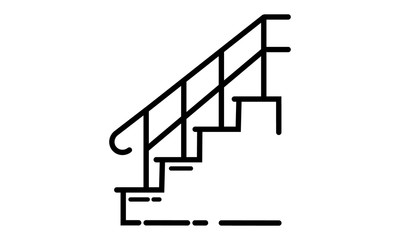 Stairs icon for architecture and interior design concepts