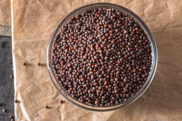 Brown Mustard Seeds in a Bowl