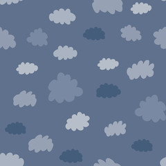 Clouds seamless pattern. Weather background design illustration