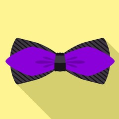 Violet bow tie icon. Flat illustration of violet bow tie vector icon for web design