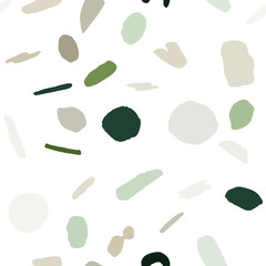 Abstract chaotic shapes and elements seamless pattern.